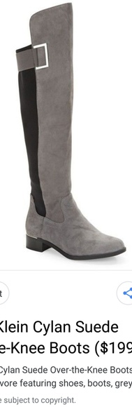Calvin Klein Cylan Over the Knee Suede Zip Boots - Picture 5 of 5